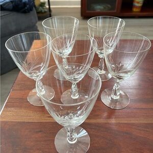 Vintage Fostoria Speay Pattern Crystal 6”Water Goblets Set of 6 Made 1954-1972